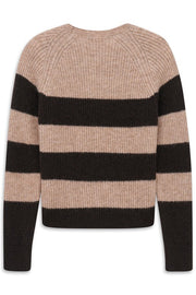 Bugatti Knit Striped Sweater Beige/Brown
