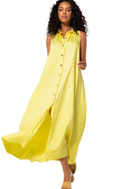 Caroline Biss Sleeveless Yellow Dress