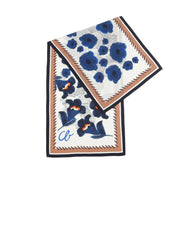 Caroline Biss Scarf Blue Floral Print