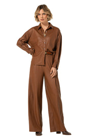 Caroline Biss Vegan Leather Pants Caramello