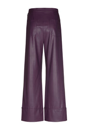 Caroline Biss Vegan Leather Pants Plum