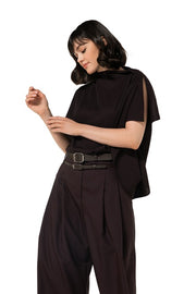Caroline Biss Asymmetric Top Eggplant