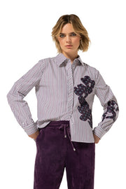 Caroline Biss Blouse With Patchwork Details