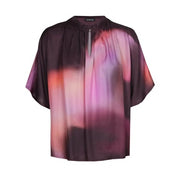 Caroline Biss Top Abstract Print Plum