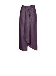 Caroline Biss Vegan Leather Skirt Plum