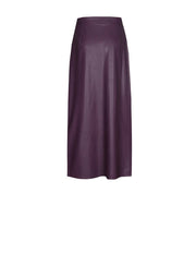 Caroline Biss Vegan Leather Skirt Plum