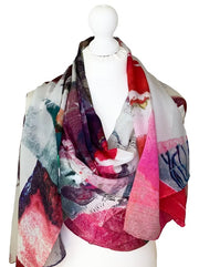 Clare O'Connor Silk Scarf Rolled Edge Multicolour