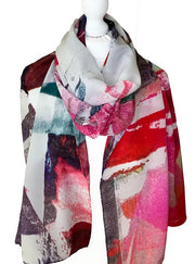 Clare O'Connor Silk Scarf Rolled Edge Multicolour