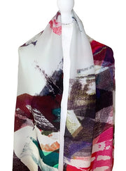 Clare O'Connor Silk Scarf Rolled Edge Multicolour