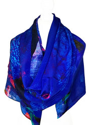 Clare O'Connor Silk Scarf Rolled Edge Multicolour