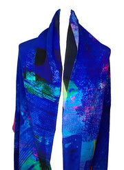 Clare O'Connor Silk Scarf Rolled Edge Multicolour