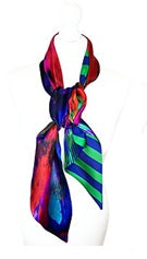 Clare O'Connor Double Side Silk Twill Scarf Multicolour