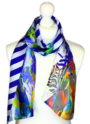 Clare O'Connor Double Side Silk Twill Scarf Multicolour