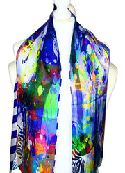 Clare O'Connor Double Side Silk Twill Scarf Multicolour