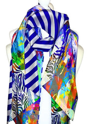 Clare O'Connor Double Side Silk Twill Scarf Multicolour