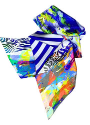 Clare O'Connor Double Side Silk Twill Scarf Multicolour