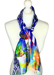 Clare O'Connor Double Side Silk Twill Scarf Multicolour