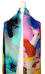 Clare OConnor Abstract Print Silk Scarf