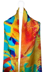 Clare OConnor Abstract Print Silk Scarf