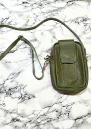 Leather Flap Over Phone Bag