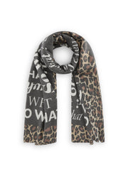 Codello Logo Scarf With Leo Print Black MLT