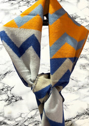 Codello Jacquard Scarf Zig Zag Print Blue