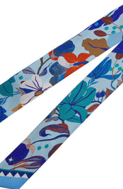 Codello Silk Twilly Scarf Blue Print