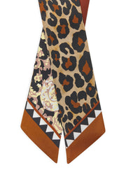 Codello Silk Twilly Scarf Brown Print