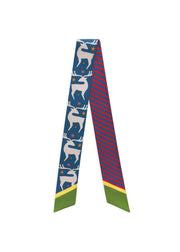 Codello Silk Twilly Scarf Christmas Edition Blue Print