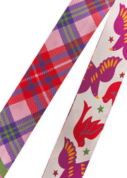 Codello Silk Twilly Scarf Christmas Edition Pink Print