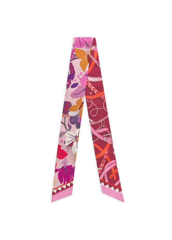 Codello Silk Twilly Scarf Pink Print