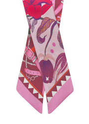 Codello Silk Twilly Scarf Pink Print