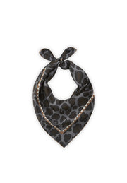 Codello Silk Scarf Leo Print Grey