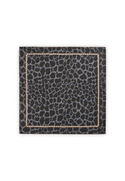 Codello Silk Scarf Leo Print Grey