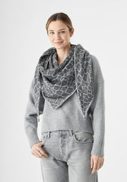 Codello Leo Print Scarf Grey