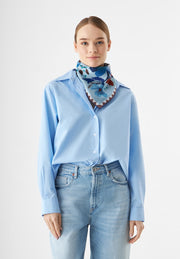 Codello Silk Scarf Floral Print Blue