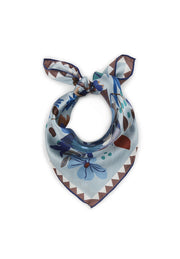 Codello Silk Scarf Floral Print Blue
