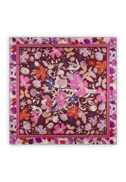 Codello Silk Scarf Floral Print Red