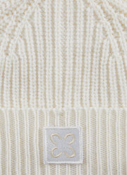 Codello Soft Wool Blend Ribbed Knit Hat White