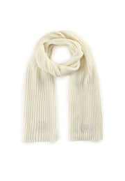 Codello Ribbed Knit Soft Wool Blend Scarf White