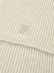 Codello Ribbed Knit Soft Wool Blend Scarf White