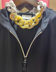 Corona Silver Resin Chain Link Necklace
