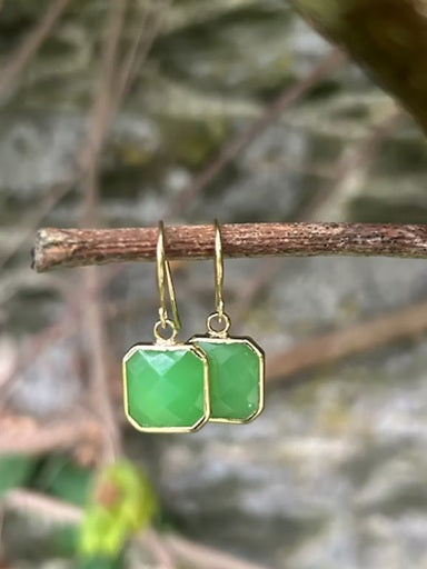 Corona Silver Square Drop Earrings