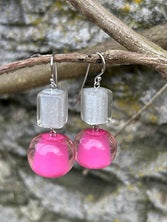Corona Silver Resin Drop Earrings