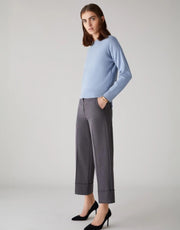 Emme Agnelli Crew Neck Knit Sweater Sky Blue