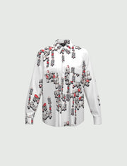 Emme Ceres Twill Shirt Jewel Print White