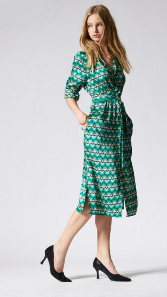 Emme Ginosa Dress Green Print