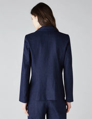 Emme Torre1 Jacket Navy Pinstripes