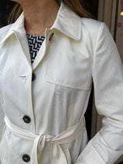 Emme Regular Single-Breasted Trench Coat Ivory