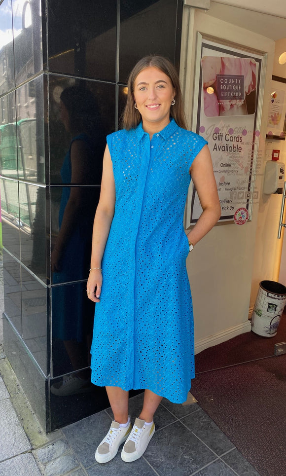 Emme Venosa Embroidered Dress Blue